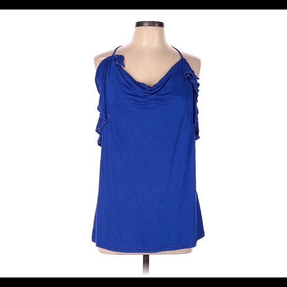 Express royal blue ruffles top - Picture 2 of 8